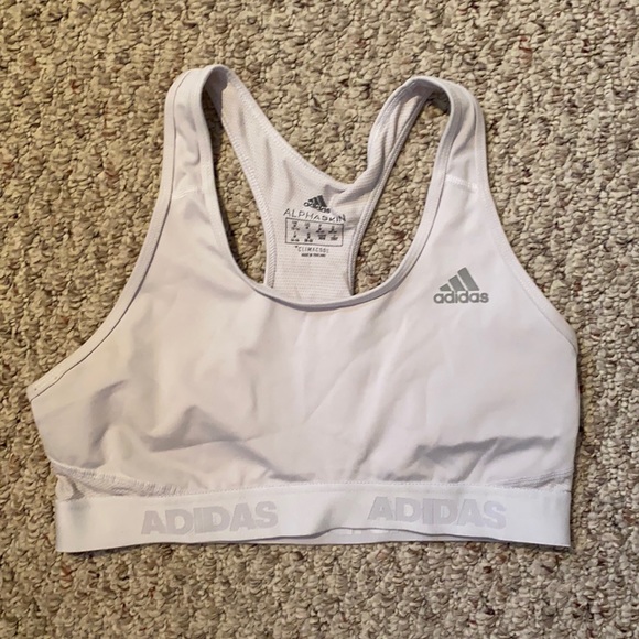 White Adidas Sports Bra - Picture 1 of 3